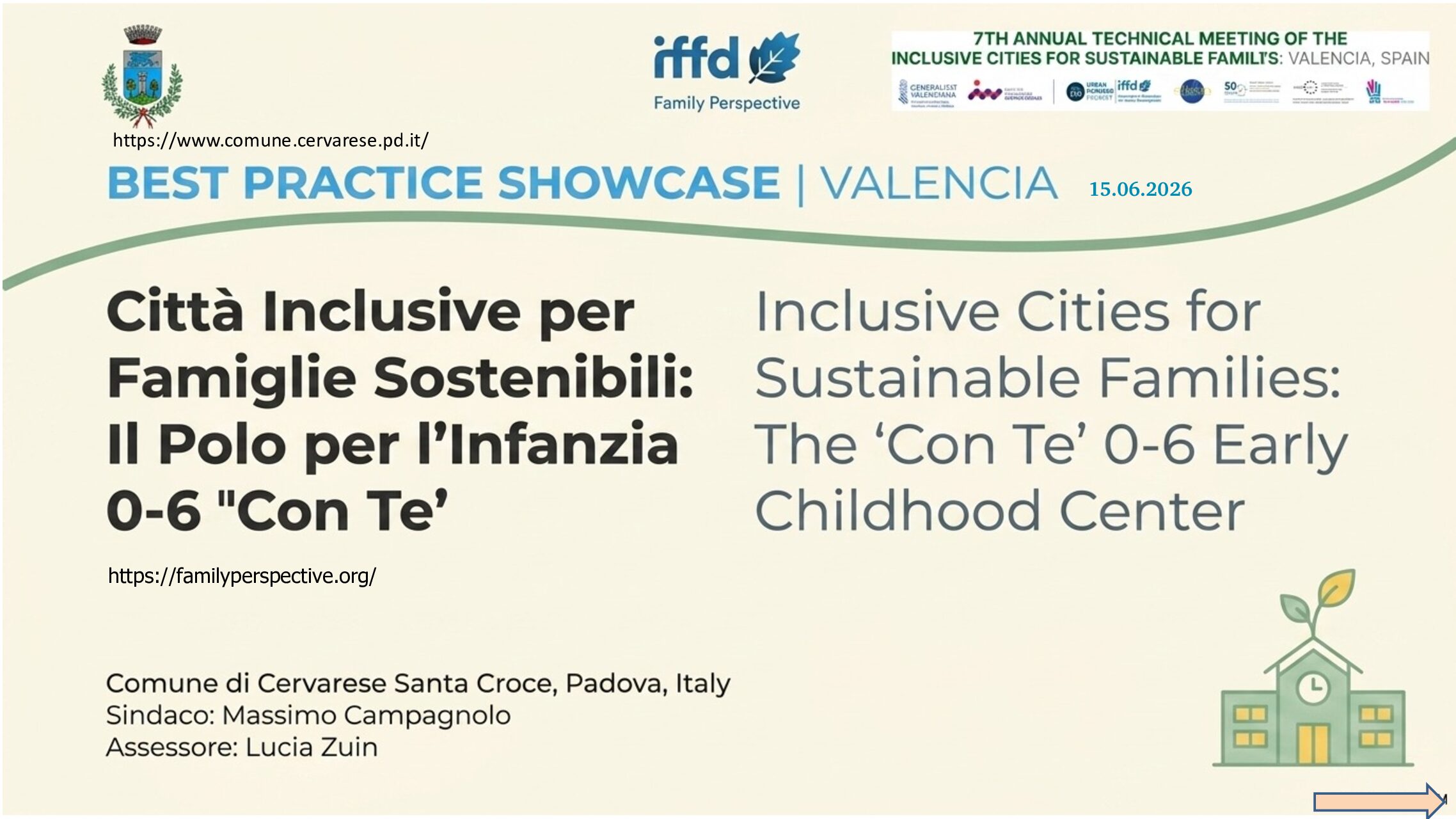 Inculsive Cities for Sustainable Families: The ‘ Con Te’ 0-6 Early Childhood Center